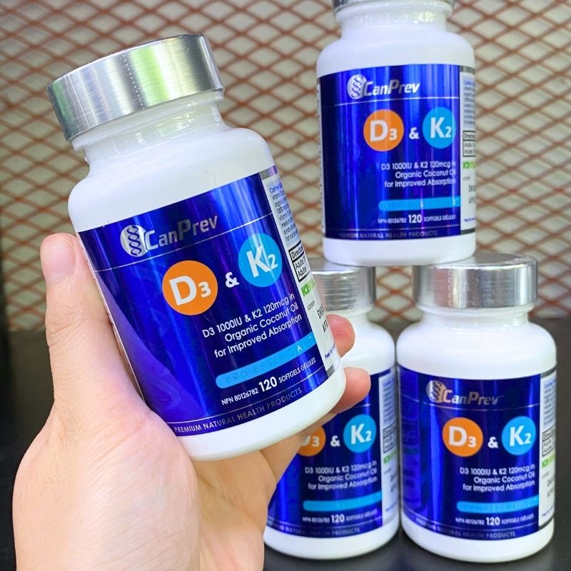 CanPrev D3 &amp; K2 Organic Coconut Oil - 120 viên