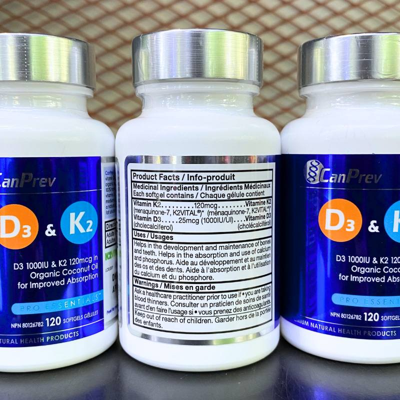 CanPrev D3 &amp; K2 Organic Coconut Oil - 120 viên