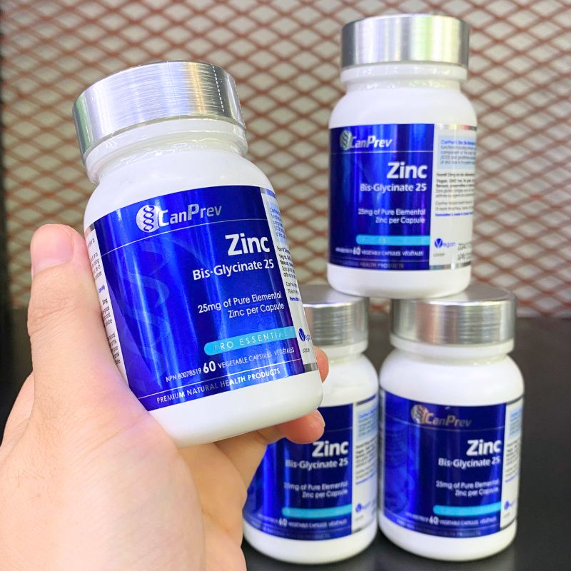 CanPrev Zinc Bis-Glycinate 25mg - 60 Viên