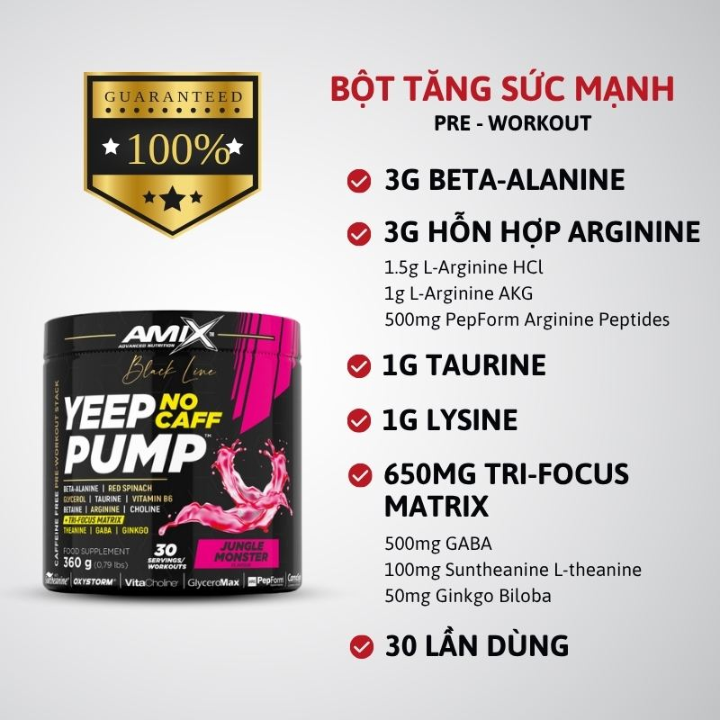 Amix Yeep Pump No Caff 30 servings