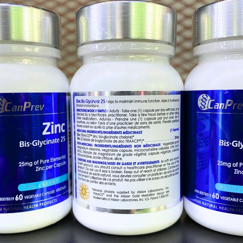 CanPrev Zinc Bis-Glycinate 25mg - 60 Viên