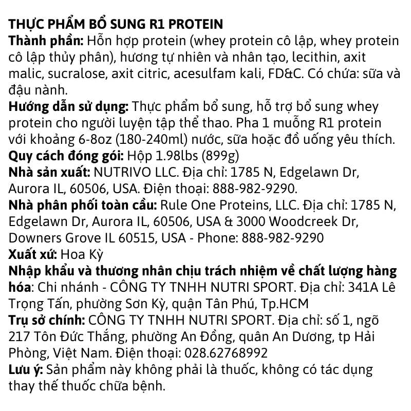 Rule1 Protein 1.98lbs