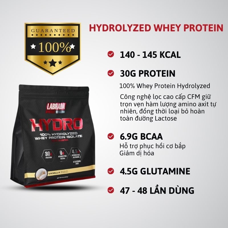 Labrada Pro Series Hydro - 100% Hydrolyzed Whey Protein Isolate 4lbs