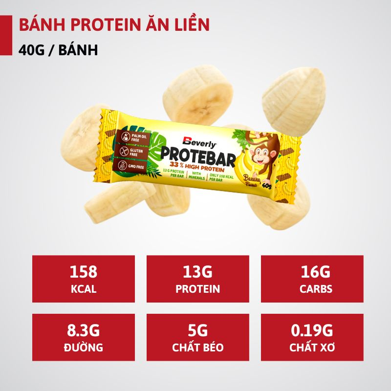 Beverly Protebar 33% High Protein - Hương Chuối 40g