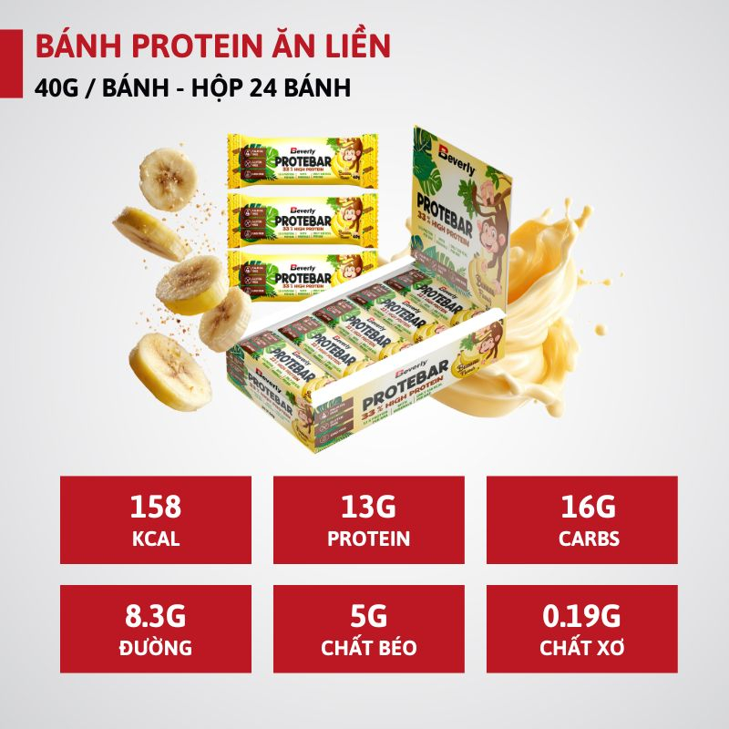 Beverly Protebar 33% High Protein - Hương Chuối 24 Thanh