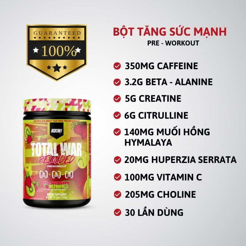 Redcon1 Total War Reloaded Pre-workout 546g