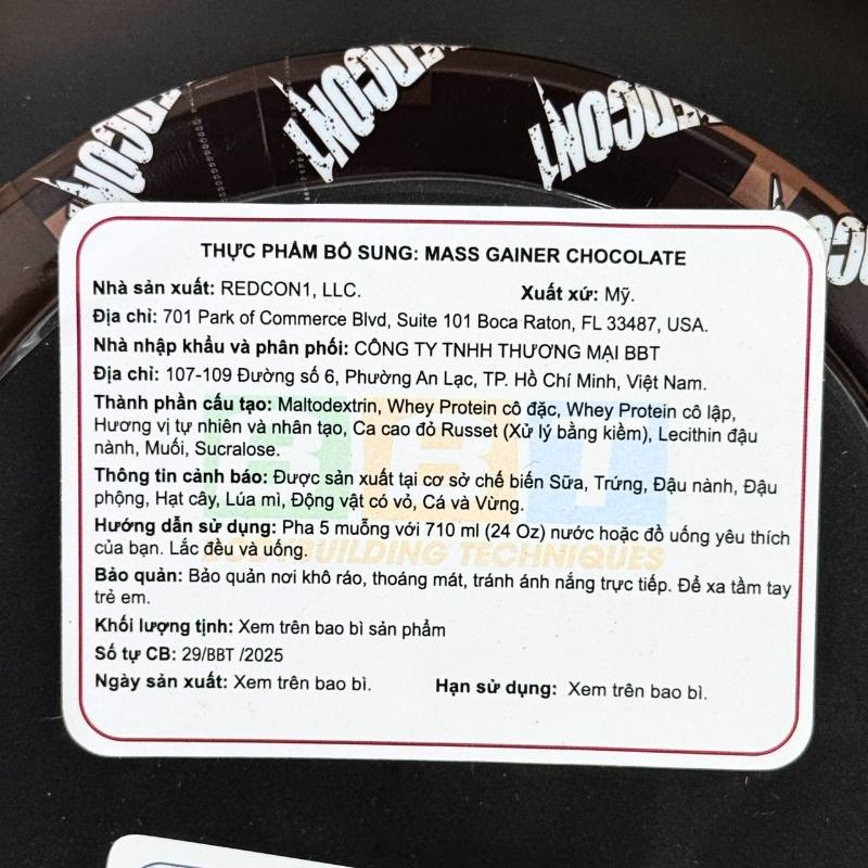 Redcon1 Mass Gainer 5.89lbs