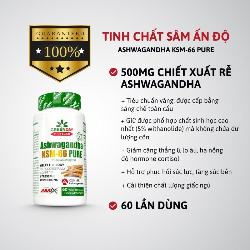 Amix Ashwagandha KSM-66 Pure - 60 viên