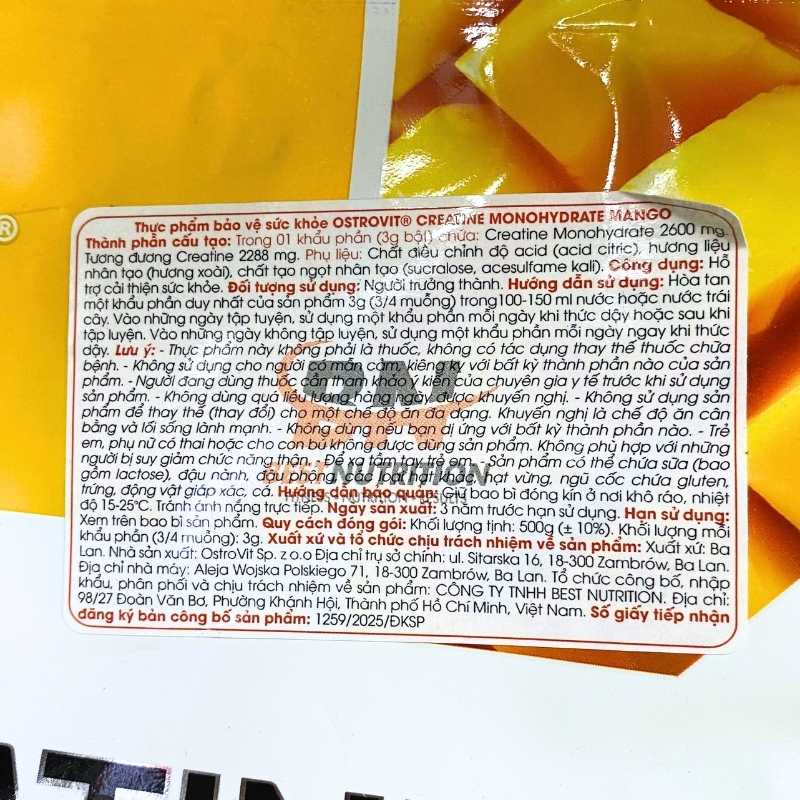 Ostrovit Creatine Monohydrate 500g