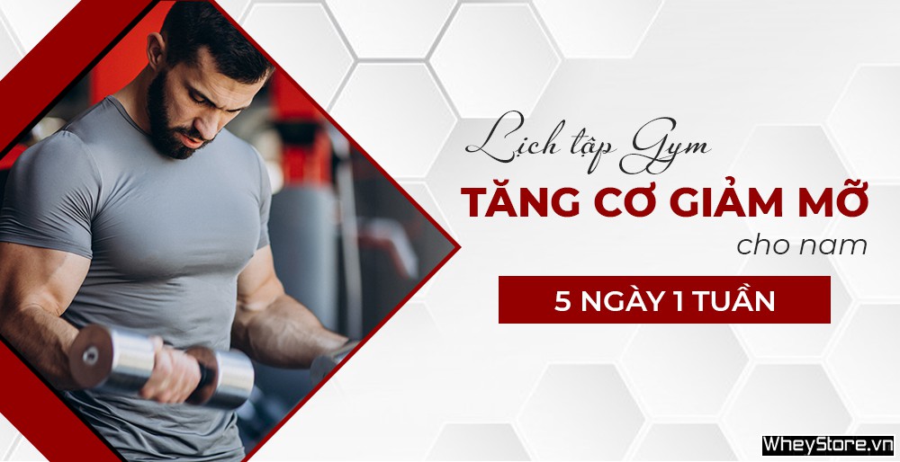 Lịch tập gym tăng cơ giảm mỡ cho nam 5 ngày 1 tuần
