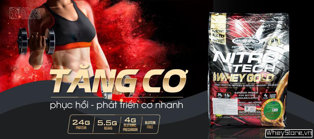 Review TPBS sữa tăng cơ Nitrotech Whey Gold  - Ảnh 1