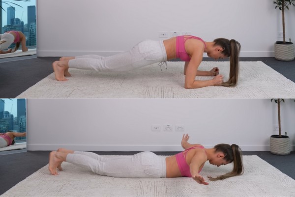 Động tác Plank + Reach Out