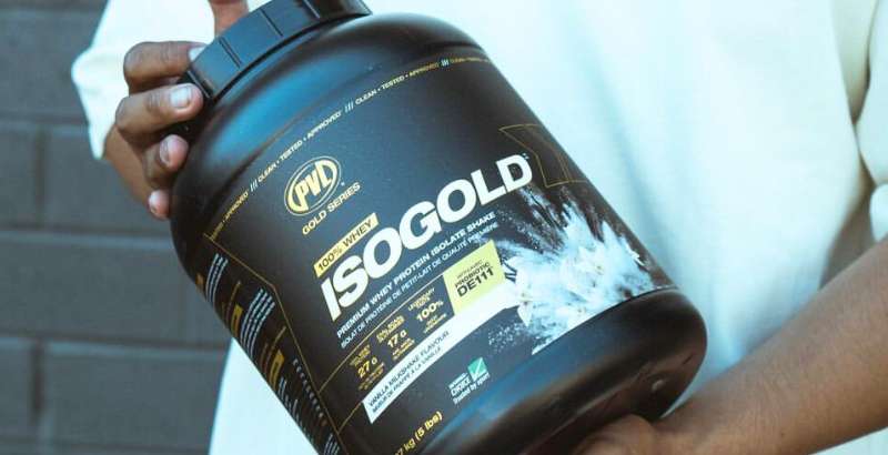 (Hình ảnh chỉ mang tính chất minh họa: ISO Gold Premium Whey Protein With Probiotic 5lbs)