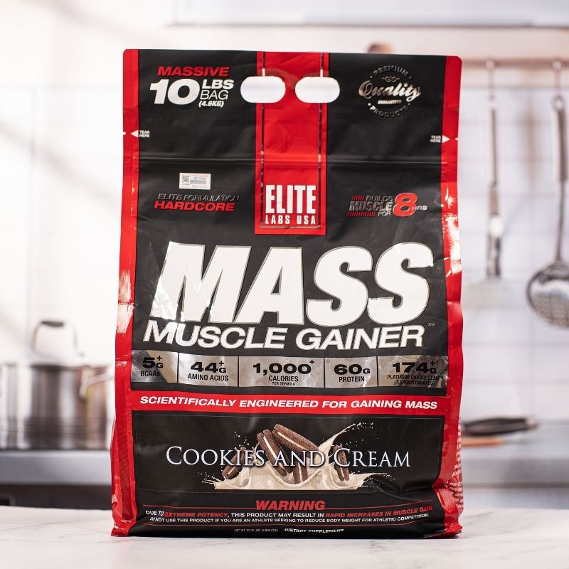 Elite Labs Mass Muscle Gainer 10lbs vị Cookies And Cream