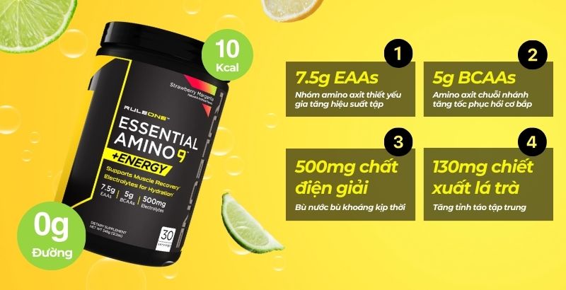 Rule 1 Essential Amino 9 + Energy 30 lần dùng