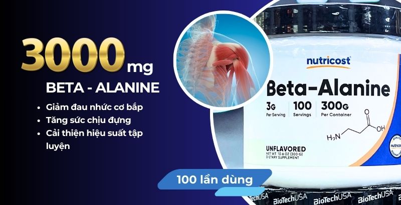 Nutricost Beta-Alanine - 100 lần dùng