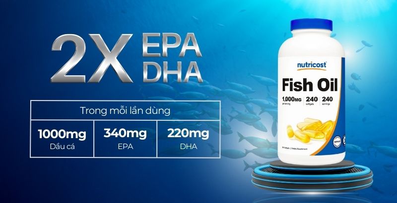 Nutricost Fish Oil - 240 lần dùng
