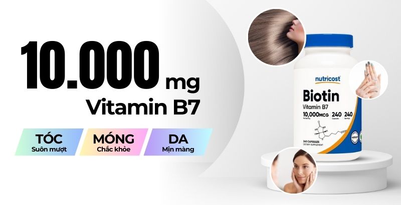 Nutricost Biotin - 240 lần dùng