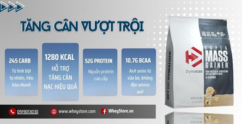 Super Mass Gainer 12lbs - Tăng cân vượt trội