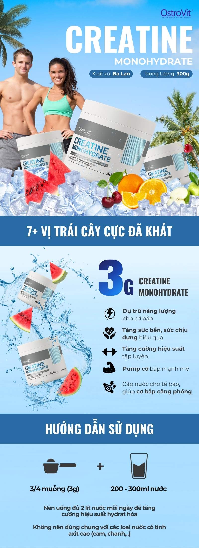 inforgraphic ostrovit creatine monohydrate 300g