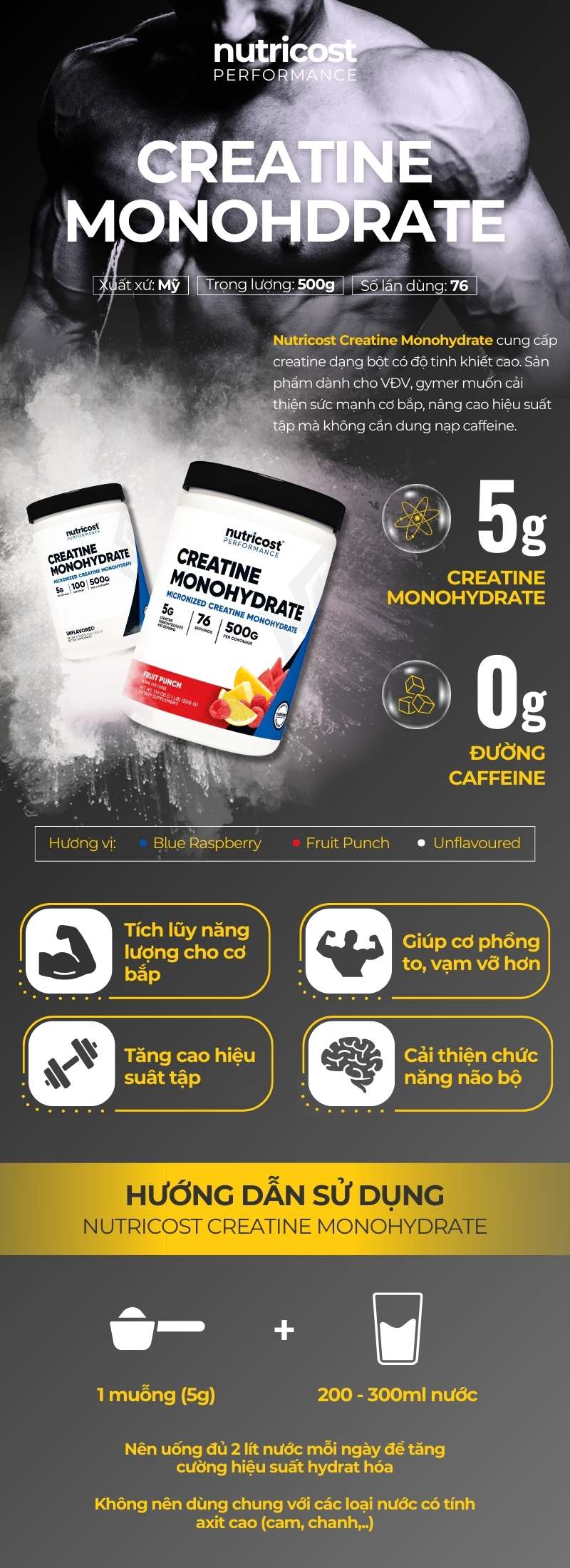 inforgraphic creatine monohydrate 500g