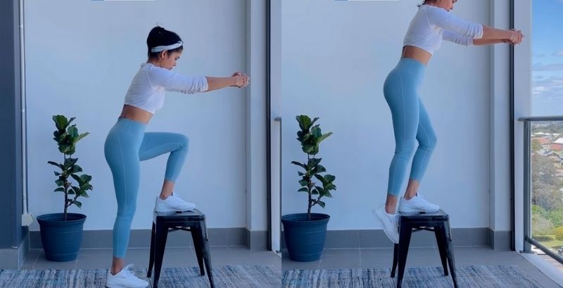 Bài tập gym tăng cân cho nữ Step Ups