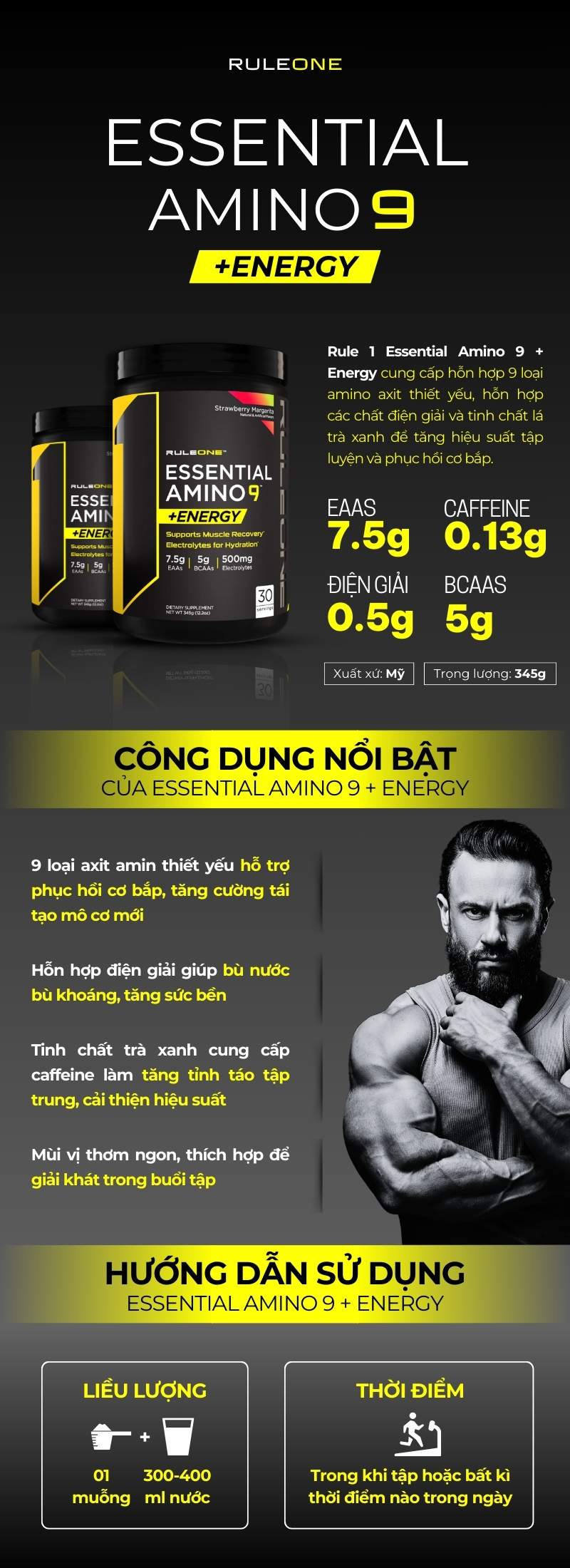 inforgraphic Rule1 EAA Essential Amino 9 + Energy