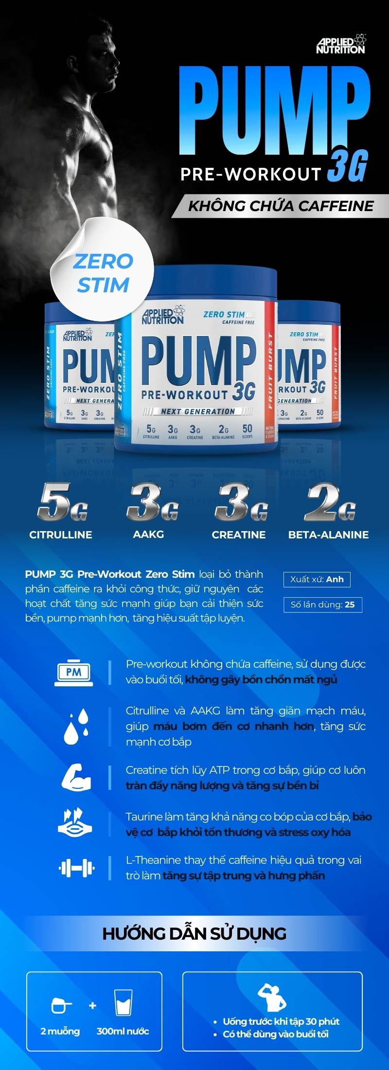 inforgraphic pump 3g pre-workout non-stim 25 servings