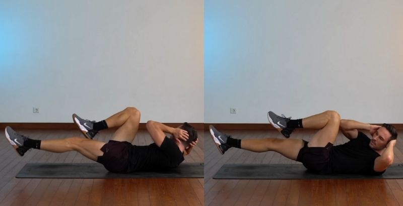 bài tập cơ bụng 6 múi học sinh bicycle crunches