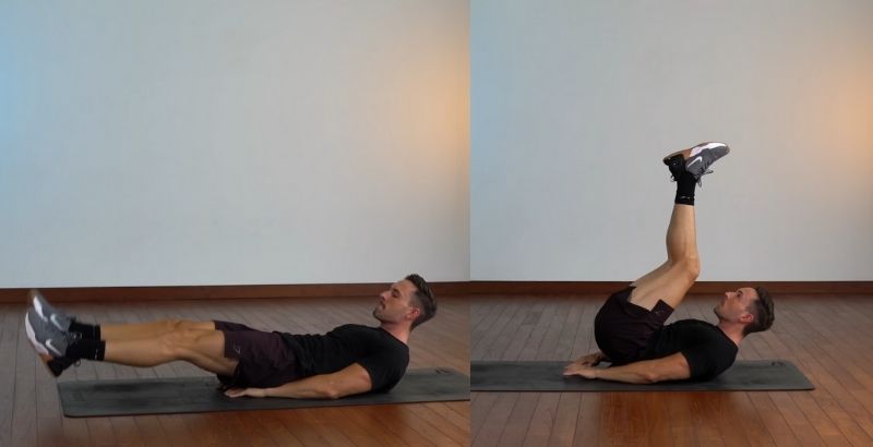 bài tập cơ bụng 6 múi học sinh leg raises