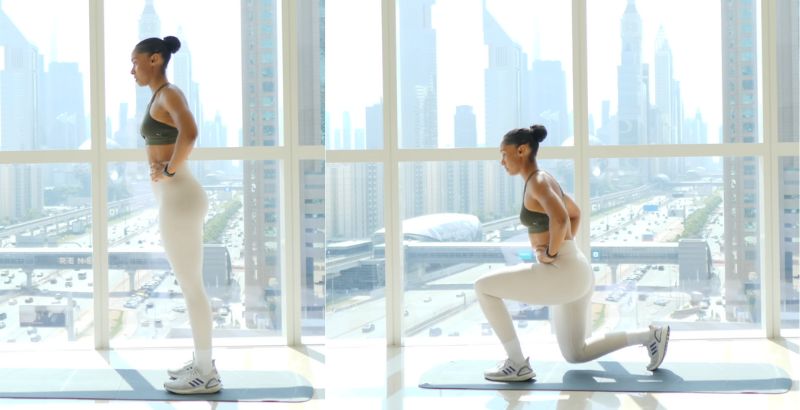 bài tập gym cho nữ dáng đẹp alternating lunges