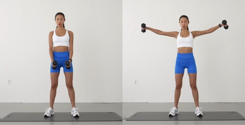 bài tập lưng xô cho nữ Lateral Raise