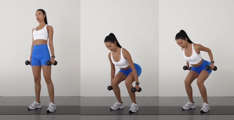 bài tập lưng xô cho nữ Squat Row