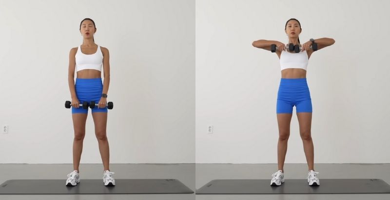bài tập lưng xô cho nữ Upright Row