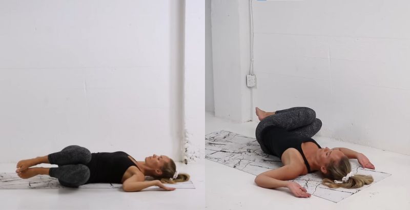 bài tập giãn cơ lưng Knee Drops