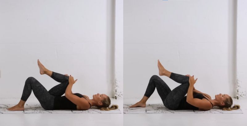bài tập giãn cơ lưng Knee Lifts