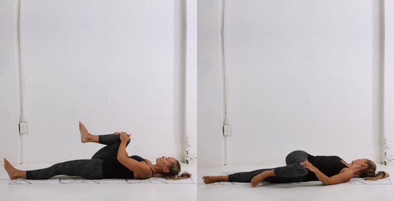 bài tập giãn cơ lưng Lower Body Twist (Right)