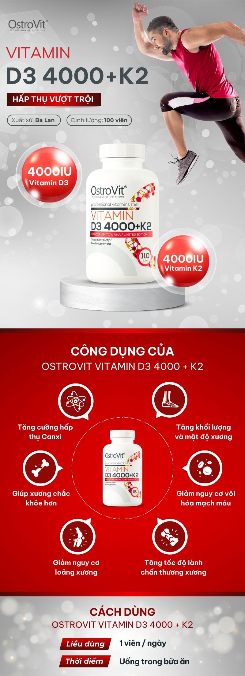 infographic ostrovit vitamin d3 4000 + k2 100 viên