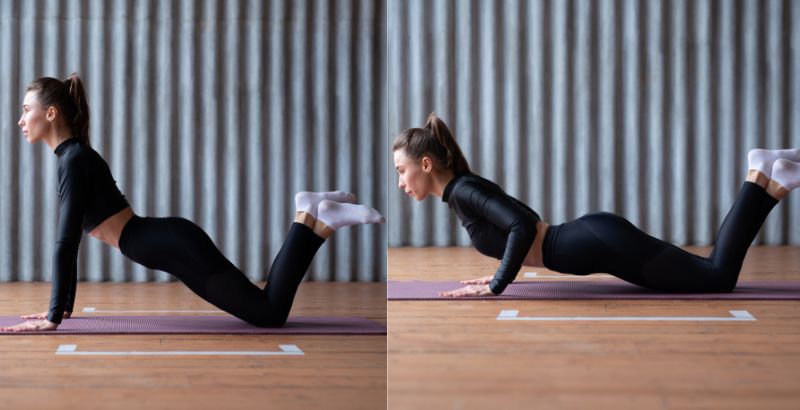 Tư thế thực hiện biến thể Knee Push Up