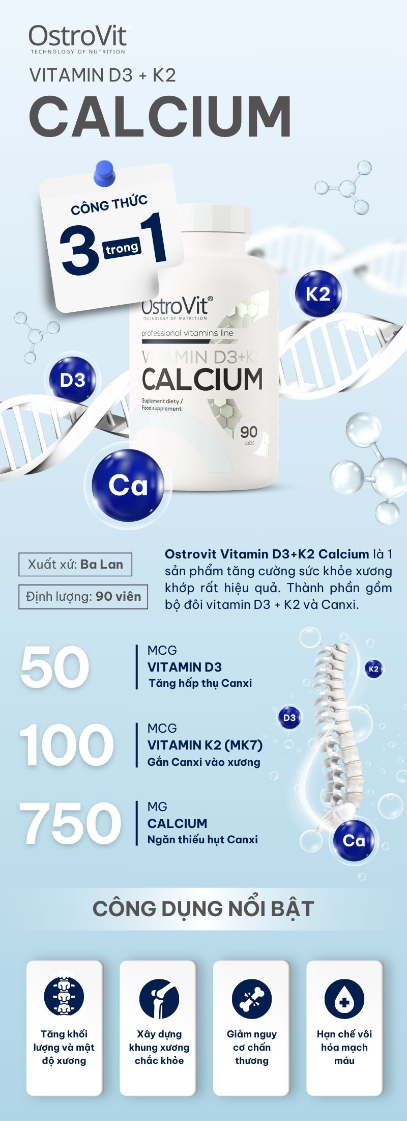 infographic ostrovit vitamin d3 k2 calcium 90 viên