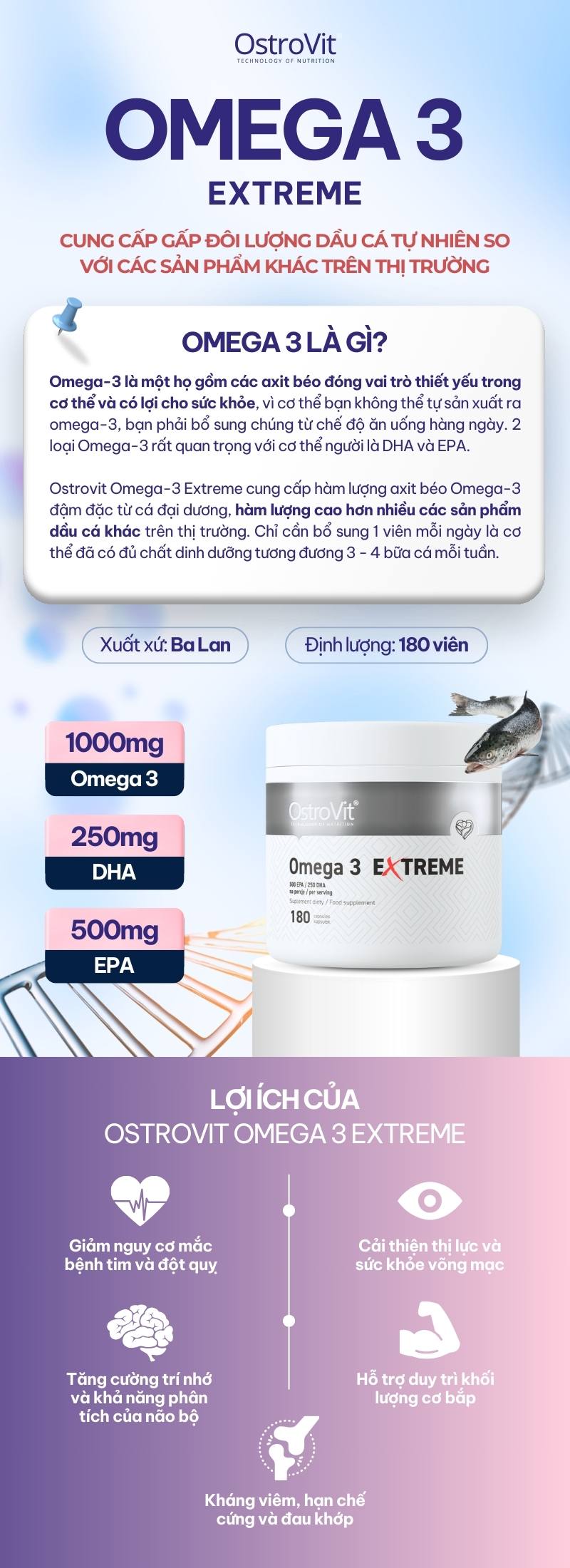 infographic ostrovit omega 3 extreme 180 viên