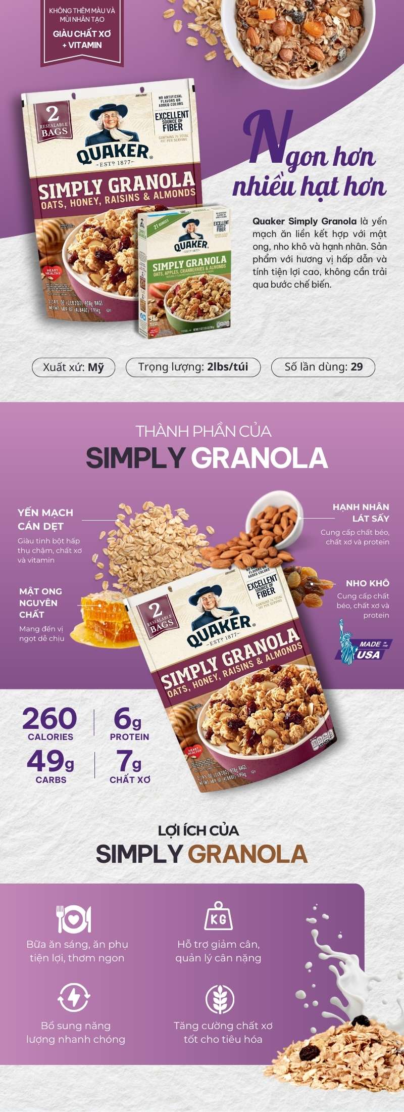 infographic quaker simply granola 2lbs