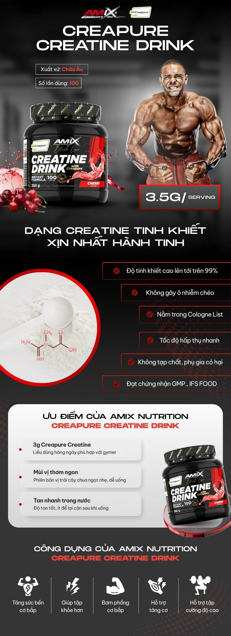 infographic amix creapure creatine drink 350g
