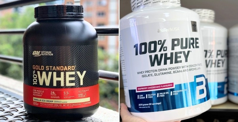 so sánh whey gold và 100% pure whey